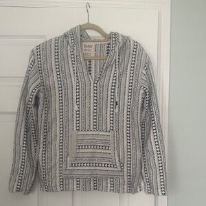 Patterned Black and White Hoodie